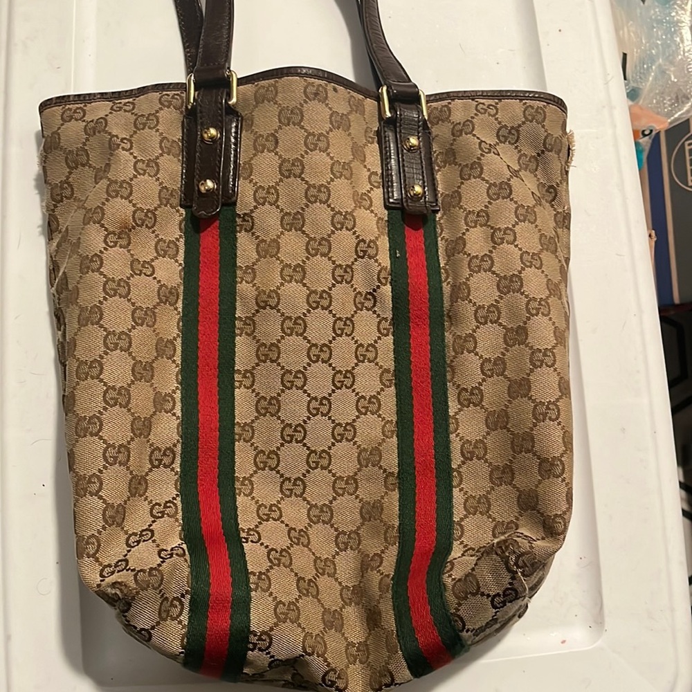 💎✨Beautiful✨💎 Gucci shelly webbing beige dark brown multi
